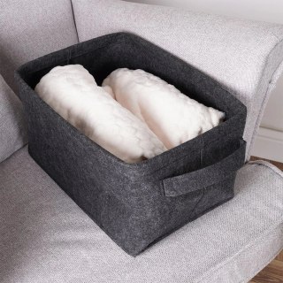Koszyk do Przechowywania Filcowy Składany Czarny 36 x 27 x 20 STORAGE