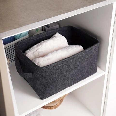 Koszyk do Przechowywania Filcowy Składany Czarny 36 x 27 x 20 STORAGE