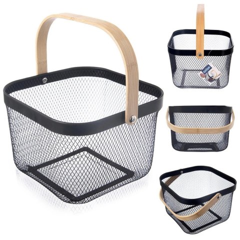 Koszyk do Przechowywania Metalowy Czarny 27 x 24,5 x 17,5 cm ORION RADKA