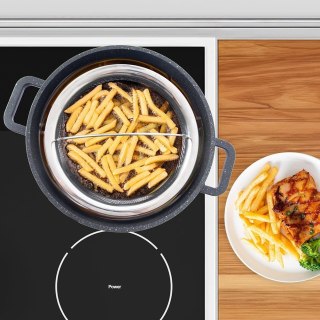 Koszyk do Smażenia Frytek Pączków Stalowy z Uchwytem Solidny ORION 21x13 cm