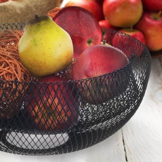 Koszyk na Owoce Metalowy Czarny VILDE Uniwersalny Praktyczny na Co Dzień