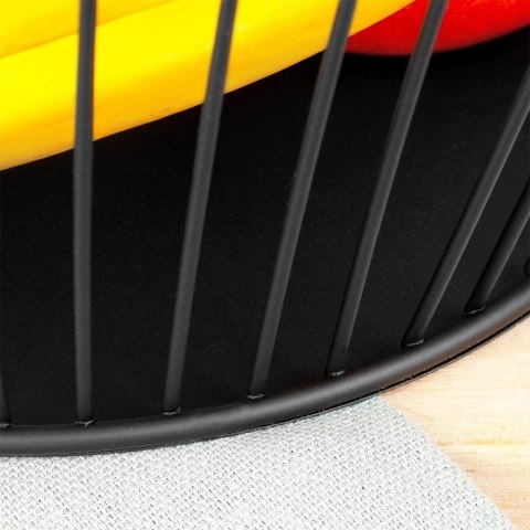 Koszyk na Owoce Warzywa Metalowy Czarny Kosz Okrągły Loftowy 30 cm NAVA