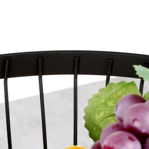 Koszyk na Owoce Warzywa Metalowy Czarny Kosz Okrągły Loftowy 30 cm NAVA