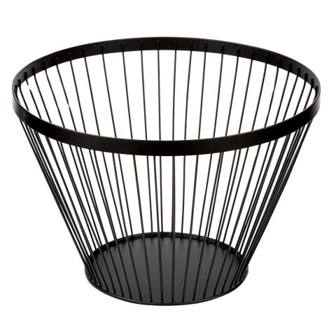Koszyk na Owoce Warzywa Metalowy Czarny Kosz Okrągły Loftowy 30 cm NAVA
