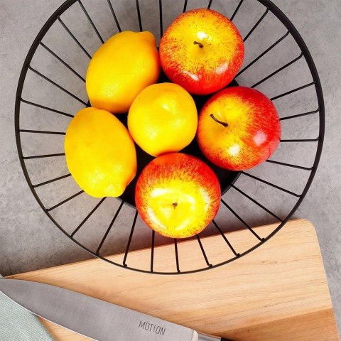 Koszyk na Owoce Warzywa Metalowy Czarny Ozdobny NAVA 28 cm