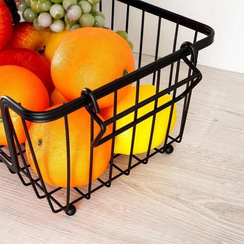 Koszyk na Owoce i Warzywa Metalowy Czarny VILDE Uniwersalny