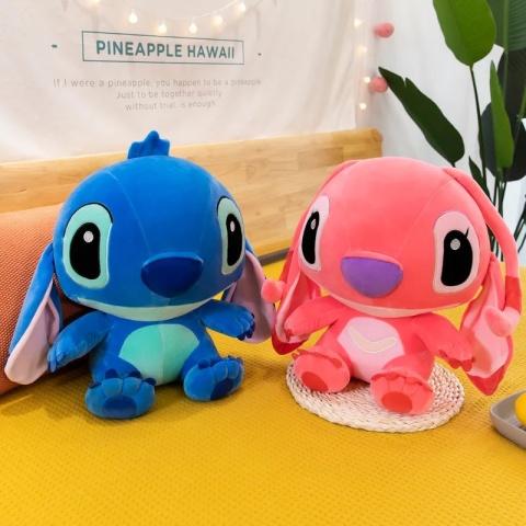 20-60cm Giant Size Lilo & Stitch Couple Models Cartoon Stuffed Plush Anime Plushs Toys Pendant Toy Pillow Kids Birthday Gift