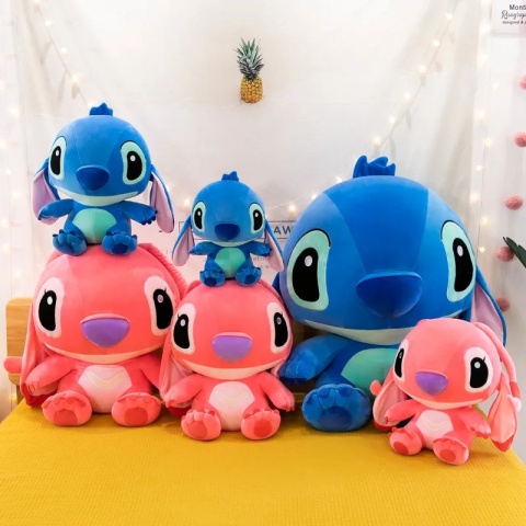 20-60cm Giant Size Lilo & Stitch Couple Models Cartoon Stuffed Plush Anime Plushs Toys Pendant Toy Pillow Kids Birthday Gift
