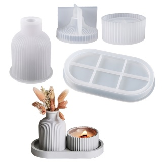 4 szt. Silikonowe Formy Owalne Formy do Tacki, Formy do Wazonów, Formy do Słoików do Odlewania Żywicy, Gipsu, Cementu, Betonu,