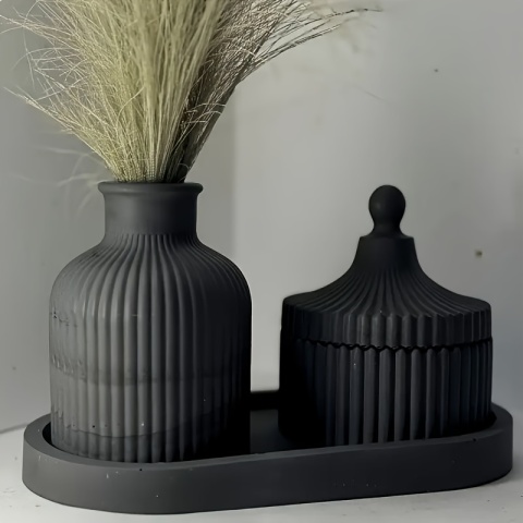 4 szt. Silikonowe Formy Owalne Formy do Tacki, Formy do Wazonów, Formy do Słoików do Odlewania Żywicy, Gipsu, Cementu, Betonu,