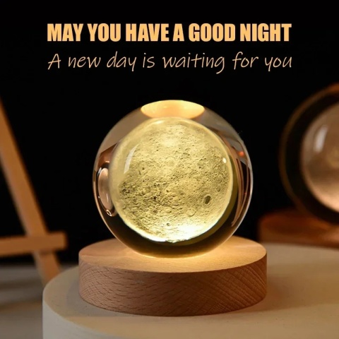 6cm 3D kryształowa kula szklana kula planeta ziemia drewniana podstawa układ słoneczny galaktyka astronomia prezent