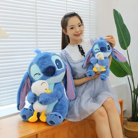 Disney pluszowa lalka Stitch Lilo lalka śliczna kaczka Stitch pluszowe wypełnione zabawki świąteczny prezent urodzinowy