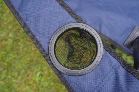 Krzesło Składane Kempingowe z Oparciem Turystyczne Lekkie Granatowe KUBISPORT