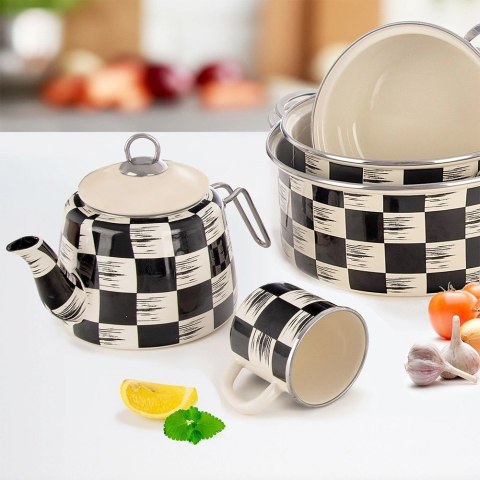 Kubek Emaliowany Nierdzewny Dekoracyjny Indukcja Gaz ORION 400 ml