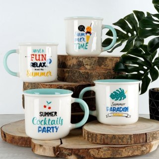 Kubek Porcelanowy 380 ml NAVA It's Summer Time Miętowy Uchwyt
