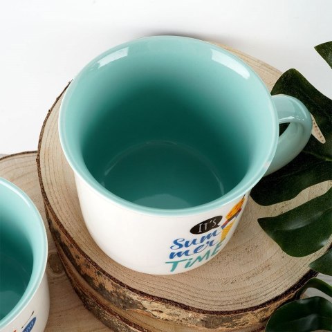 Kubek Porcelanowy 380 ml NAVA It's Summer Time Miętowy Uchwyt