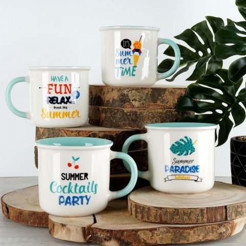 Kubek Porcelanowy 380 ml NAVA Summer Cocktails Party Miętowy Uchwyt