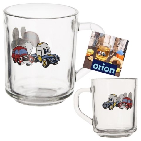 Kubek Szklany dla Dziecka AUTO 230 ml ORION z Uchem do Zmywarki