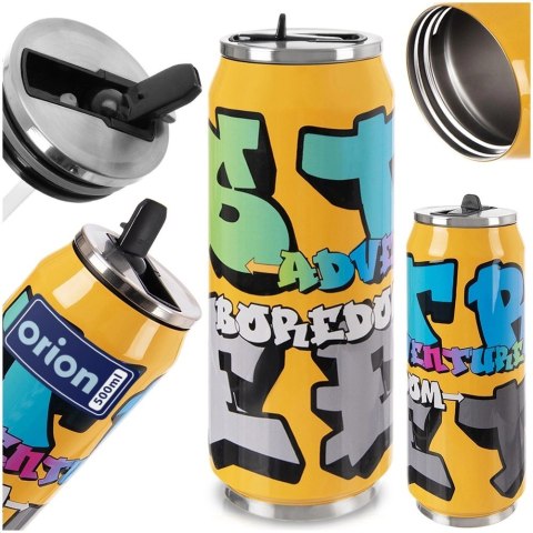 Kubek Termiczny Puszka 500 ml ORION Kolorowy Wzór Stal Nierdzewna