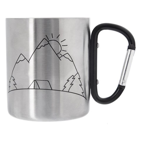 Kubek Turystyczny Termiczny Stalowy z Karabińczykiem Prezent ORION 350 ml