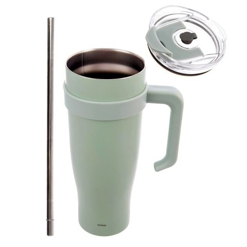 Kubek termiczny stalowy miętowy z uchwytem TERMO 1,2 l