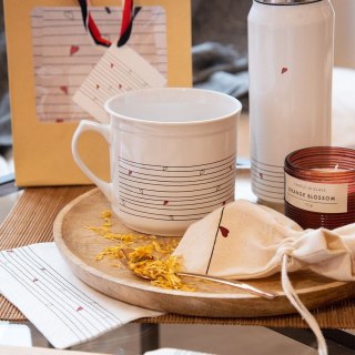 Kubek z Woreczkiem na Herbatę Zioła Ceramiczny Biały Serce ORION 700 ml