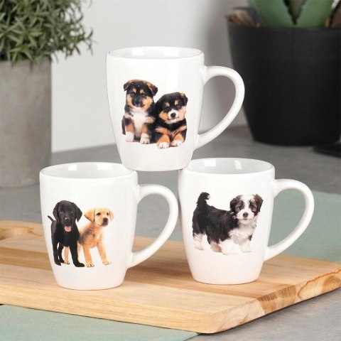 Kubki Ceramiczne Psy 220 ml 3 Szt. ORION do Zmywarki i Mikrofali