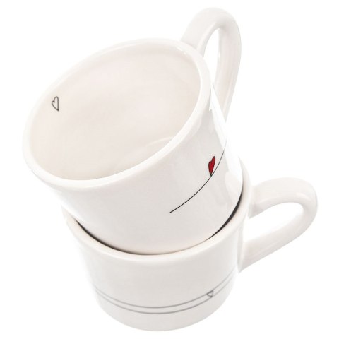 Kubki Ceramiczne Serduszka Dekoracyjne Ozdobne ORION 200 ml 2 szt.