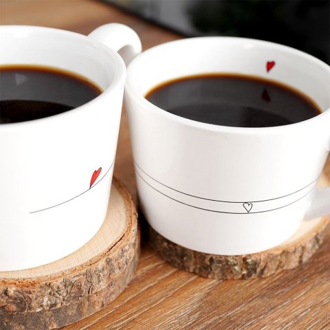 Kubki Ceramiczne Serduszka Dekoracyjne Ozdobne ORION 200 ml 2 szt.