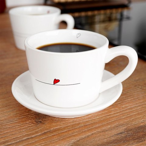 Kubki Ceramiczne Serduszka Dekoracyjne Ozdobne ORION 200 ml 2 szt.