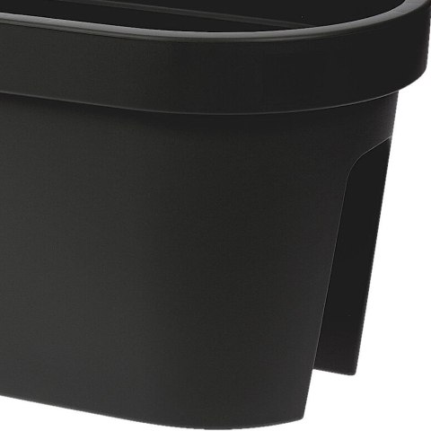 Kwietnik Balkonowy VILDE 59 x 25,5 cm Doniczka Wisząca Plastikowa Czarna