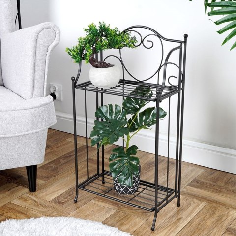 Kwietnik Metalowy Czarny 34,5 x 18,5 x 65 cm ORION 2 Poziomy