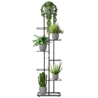 Kwietnik Stojak Kaskada Metalowy Czarny 8-poziomowy VILDE 142 cm