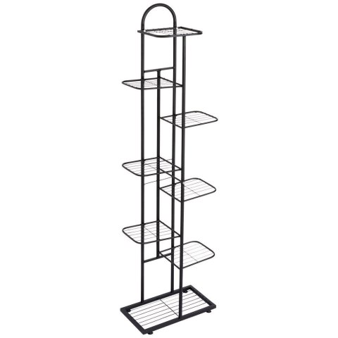 Kwietnik Stojak Kaskada Metalowy Czarny 8-poziomowy VILDE 142 cm