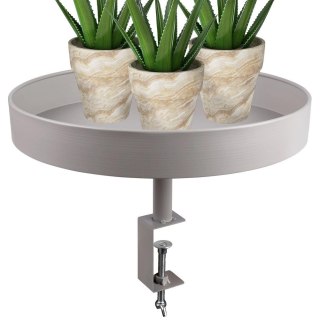 Kwietnik Stojak Metalowy Ozdobny Przykręcany Podstawka Szary VILDE 36 cm