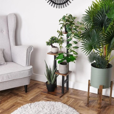 Kwietnik Stojak na Kwiaty 4-Poziomowy Kaskada Metalowy Loft VILDE 84 cm