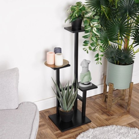 Kwietnik Stojak na Kwiaty 4-Poziomowy Kaskada Metalowy Loft VILDE 84 cm