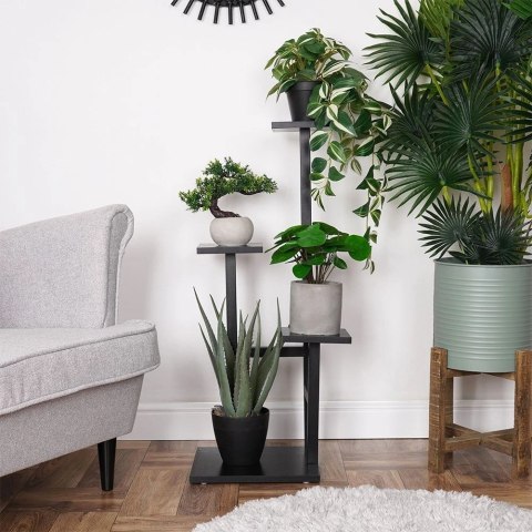 Kwietnik Stojak na Kwiaty 4-Poziomowy Kaskada Metalowy Loft VILDE 84 cm