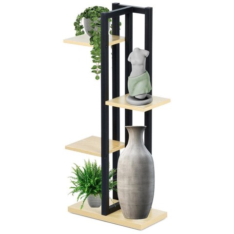 Kwietnik Stojak na Kwiaty 4-Poziomowy Kaskada Metalowy Loft VILDE 93 cm