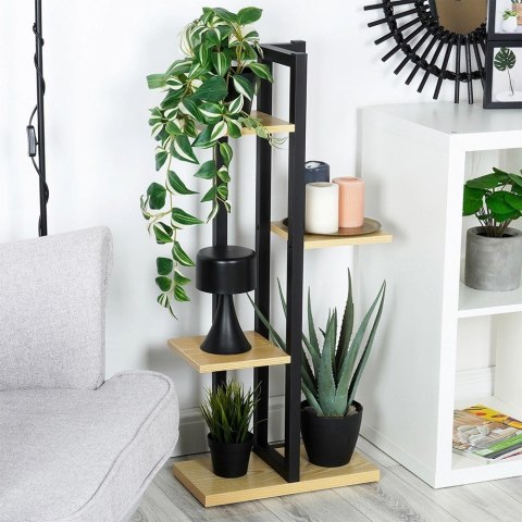 Kwietnik Stojak na Kwiaty 4-Poziomowy Kaskada Metalowy Loft VILDE 93 cm