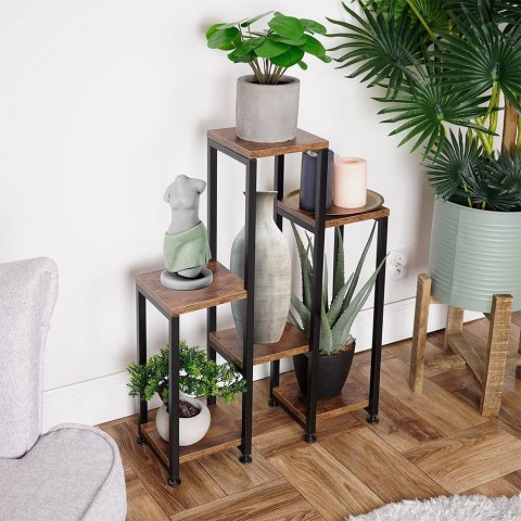 Kwietnik Stojak na Kwiaty 6-Poziomowy Kaskada Metalowy Loft VILDE 70 cm