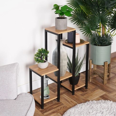 Kwietnik Stojak na Kwiaty 6-Poziomowy Kaskada Metalowy Loft VILDE 80 cm