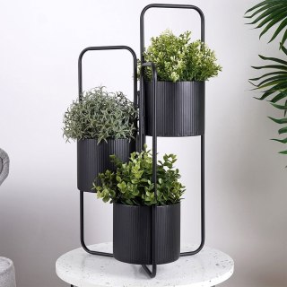 Kwietnik Stojak na Kwiaty Metalowy Kaskada 3-poziomowy VILDE 33x24x57 cm