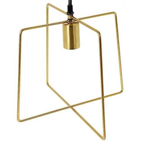 Lampa Wisząca Metalowa Czarna Złota 32 x 29 cm VILDE z Ozdobną Żarówką