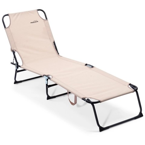 Leżak Ogrodowy Plażowy Rozkładany Regulowany Beżowy REDCLIFFS 187 x 55 cm