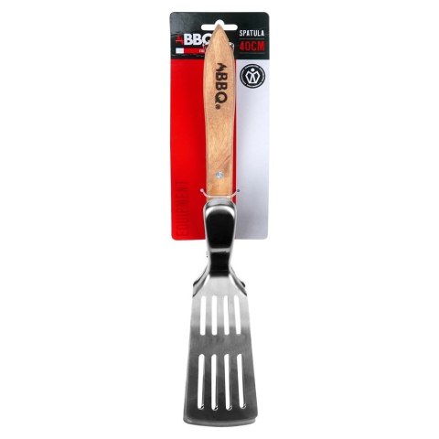 Łopatka do Grilla ze Szczypcami 2w1 Stalowa 40 cm Drewniana Rączka BBQ