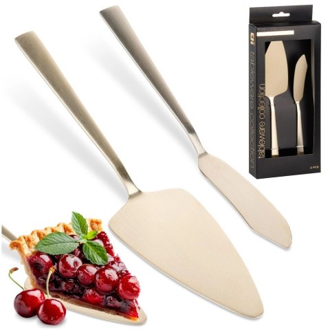 Łopatka i Nóż do Ciasta Stal Nierdzewna Złota 2 Sztuki EXCELLENT HOUSEWARE