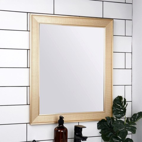 Lustro Ścienne Prostokątne Rama z Tworzywa Złota 49,5 x 59,5 cm VILDE