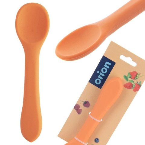 Łyżeczka Dziecięca Silikonowa Pomarańczowa 14 x 3,5 cm do Zmywarki ORION