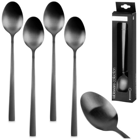 Łyżeczki Koktajlowe Stal Nierdzewna Czarne 4 Szt.18 cm EXCELLENT HOUSEWARE